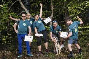 Ageden depart + chien L'équipe Ageden 38